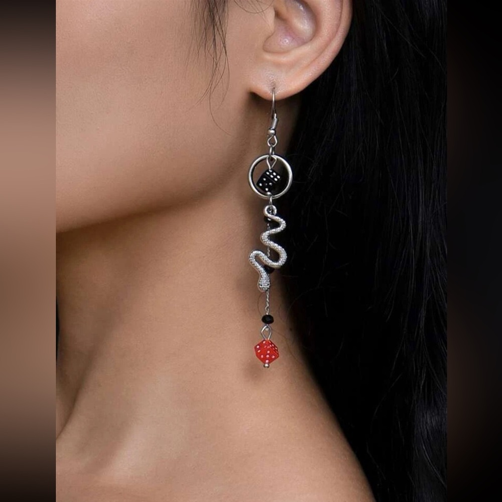 π² Awesome Serpent Snake Dice Tassel Earrings π